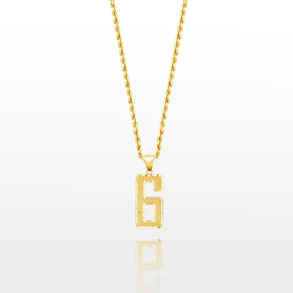 10k Gold Jersey Number Pendant