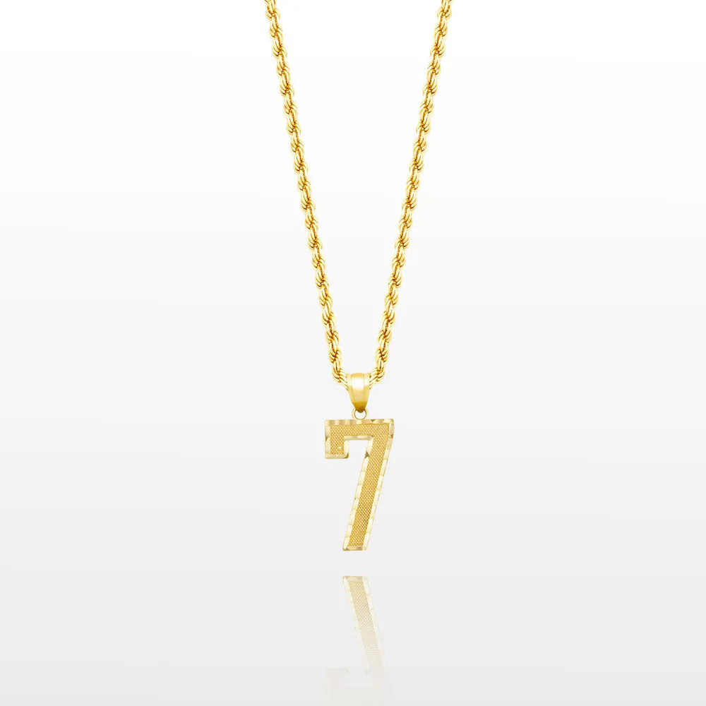 10k Gold Jersey Number Pendant