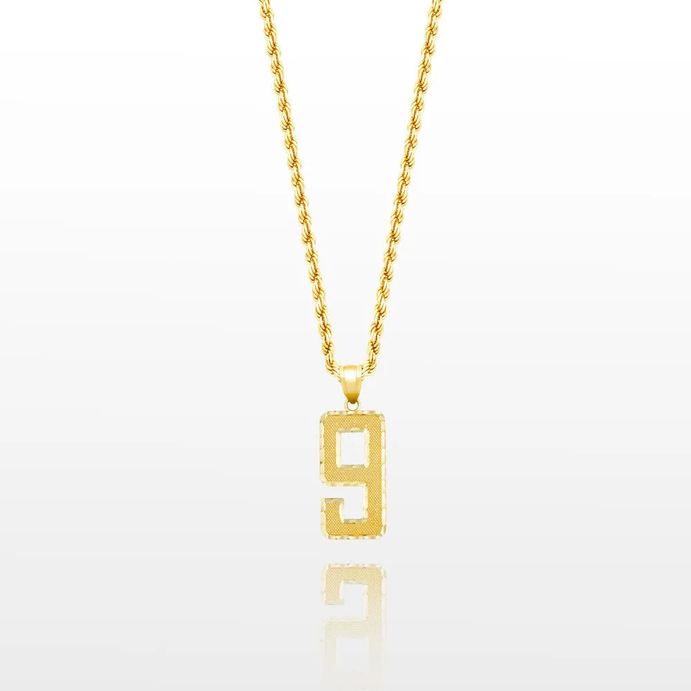 10k Gold Jersey Number Pendant