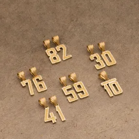 10k Gold Jersey Number Pendant