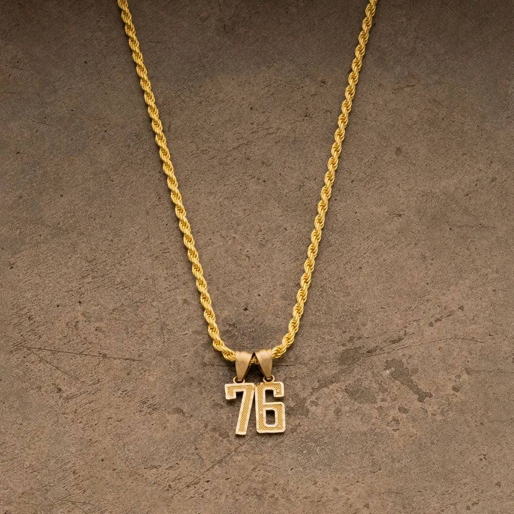 10k Gold Jersey Number Pendant