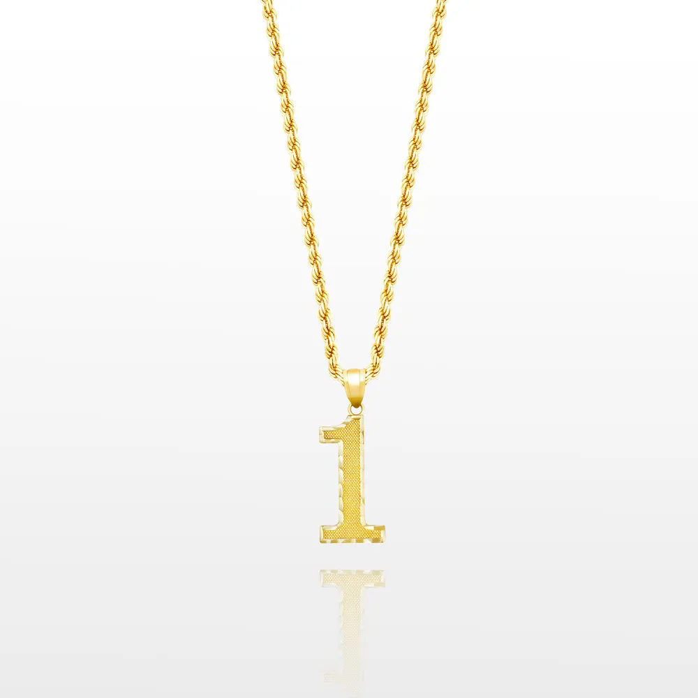 10k Gold Jersey Number Pendant