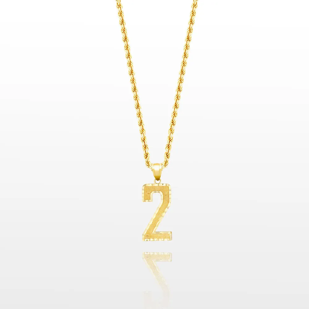 10k Gold Jersey Number Pendant