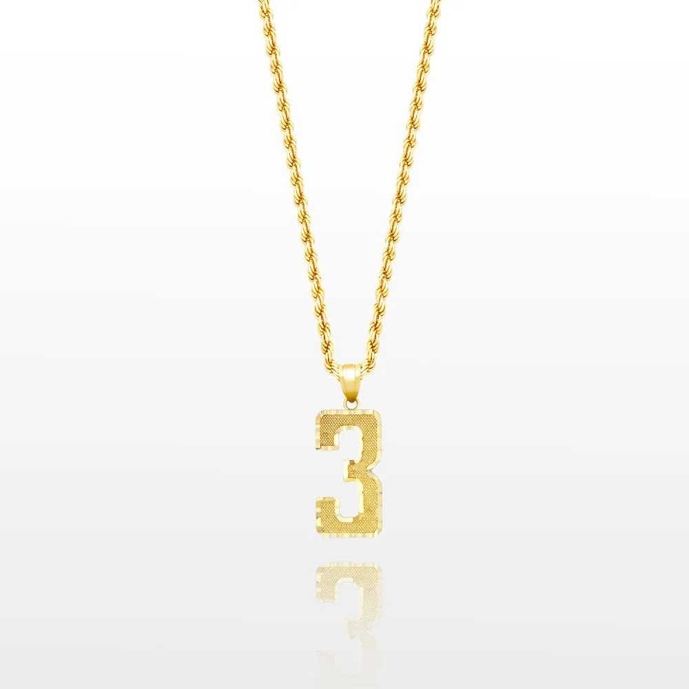 10k Gold Jersey Number Pendant