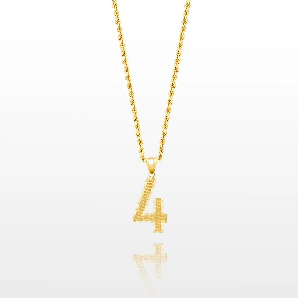 10k Gold Jersey Number Pendant