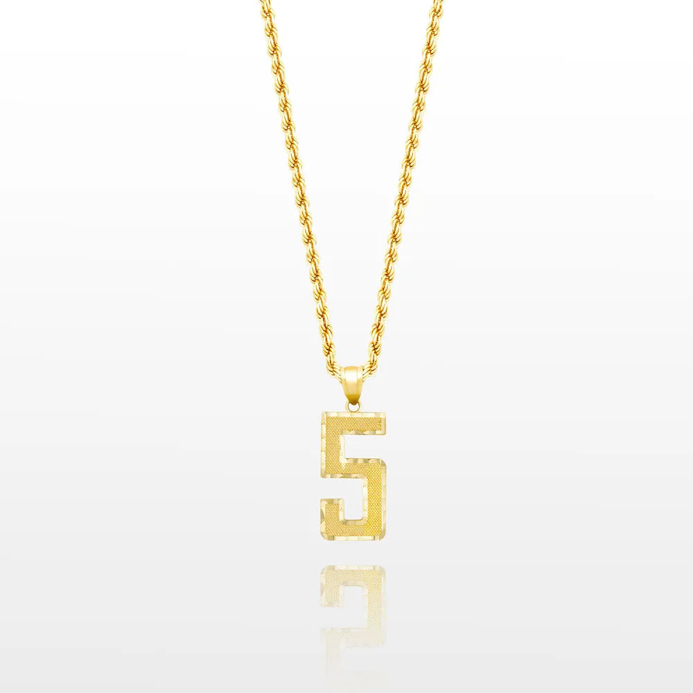 10k Gold Jersey Number Pendant