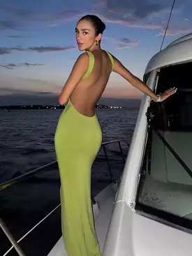 2023 Evening Prom Draped Maxi Dress for Women - Sexy Backless Summer Maxi Dresses