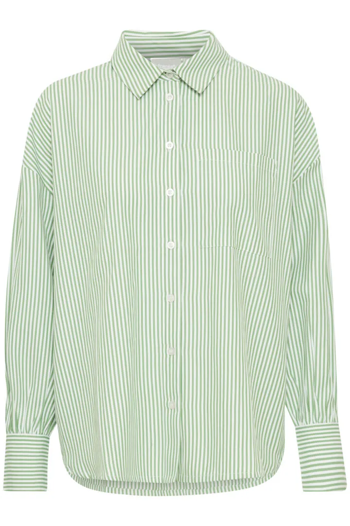 3516 Green Pinstripe Shirt Fransa