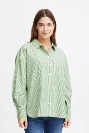 3516 Green Pinstripe Shirt Fransa