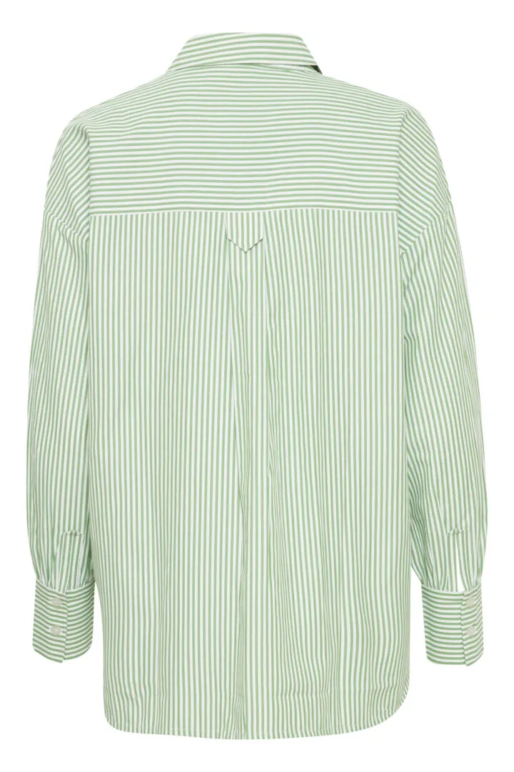 3516 Green Pinstripe Shirt Fransa