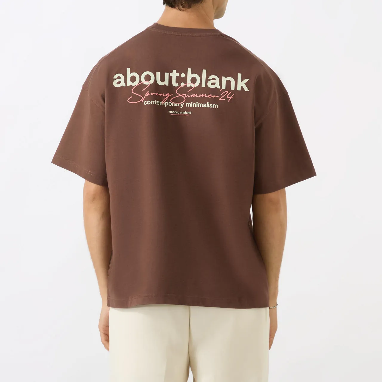 Brown Pink Signature Logo T-Shirt ABOUT:BLANK