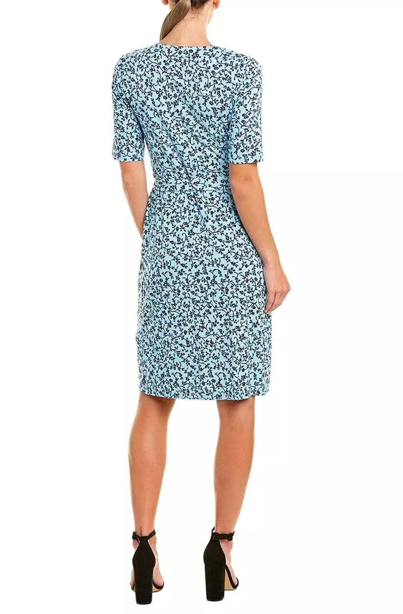 Adrianna Papell Floral Print V-neck Wrap Sheath Dress – AP1D103458