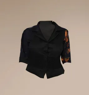 Adesua Black Smoked Shirt by AGA CULTURE