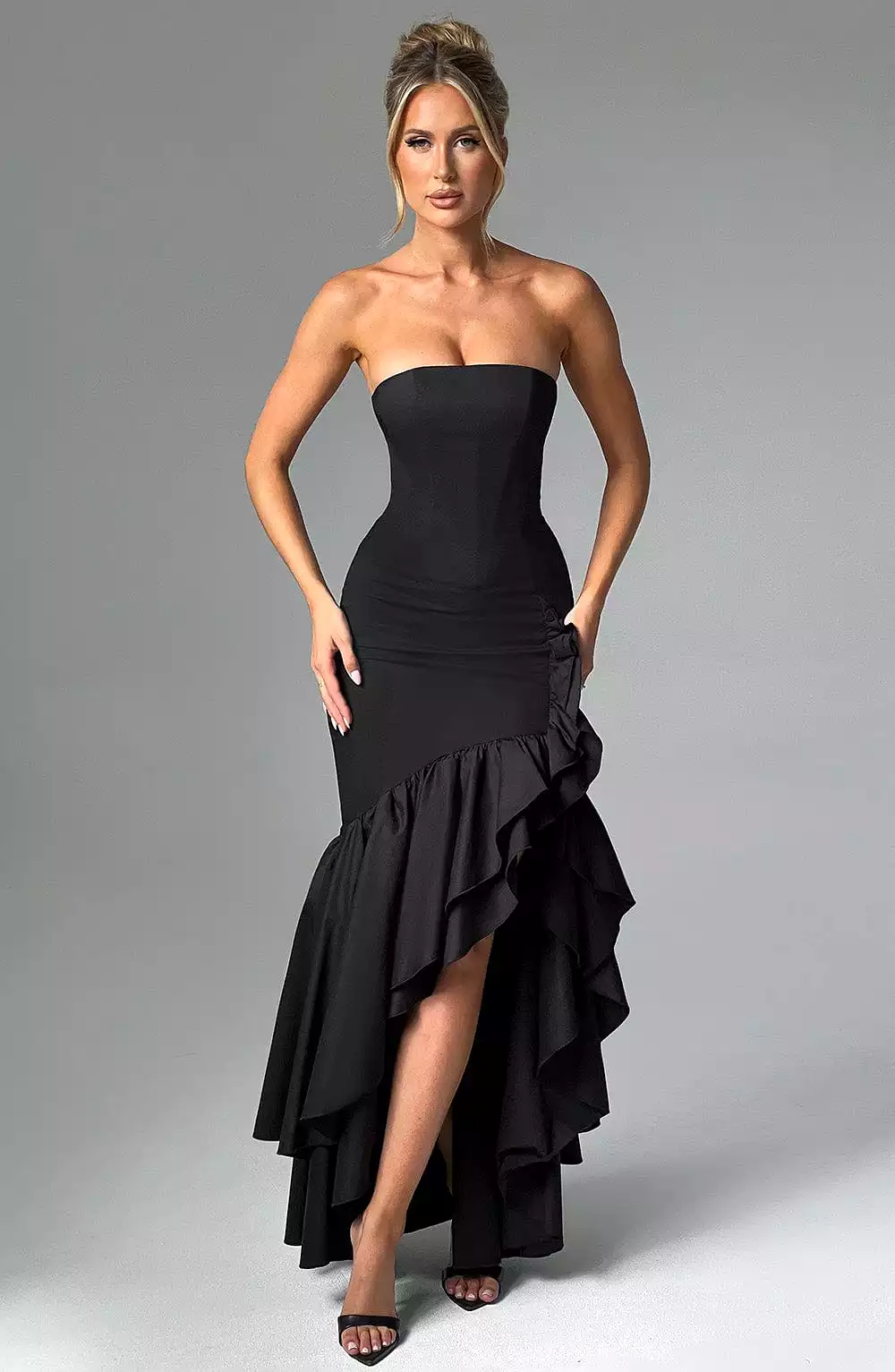 Angelina Black Maxi Dress