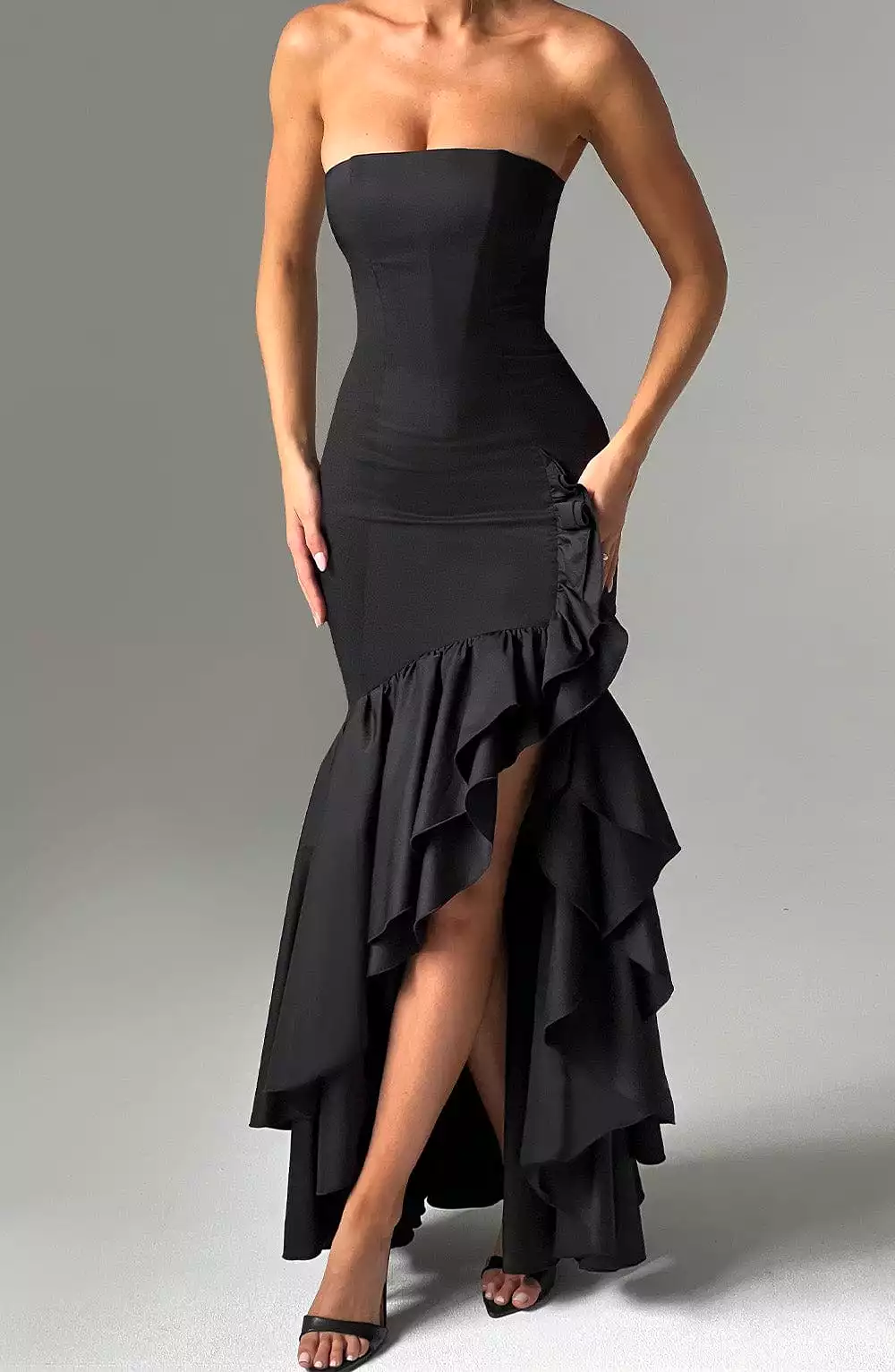 Angelina Black Maxi Dress