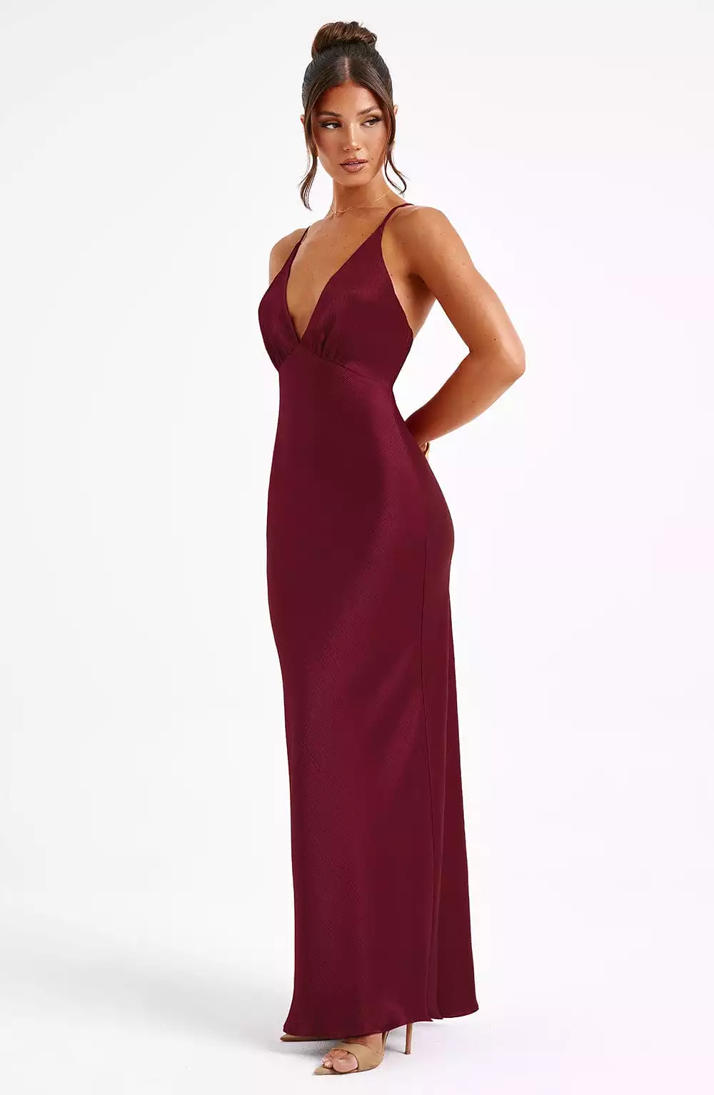 Anja Maxi Dress - Burgundy - Shop Now