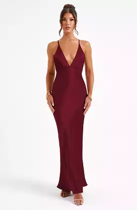 Anja Maxi Dress - Burgundy - Shop Now