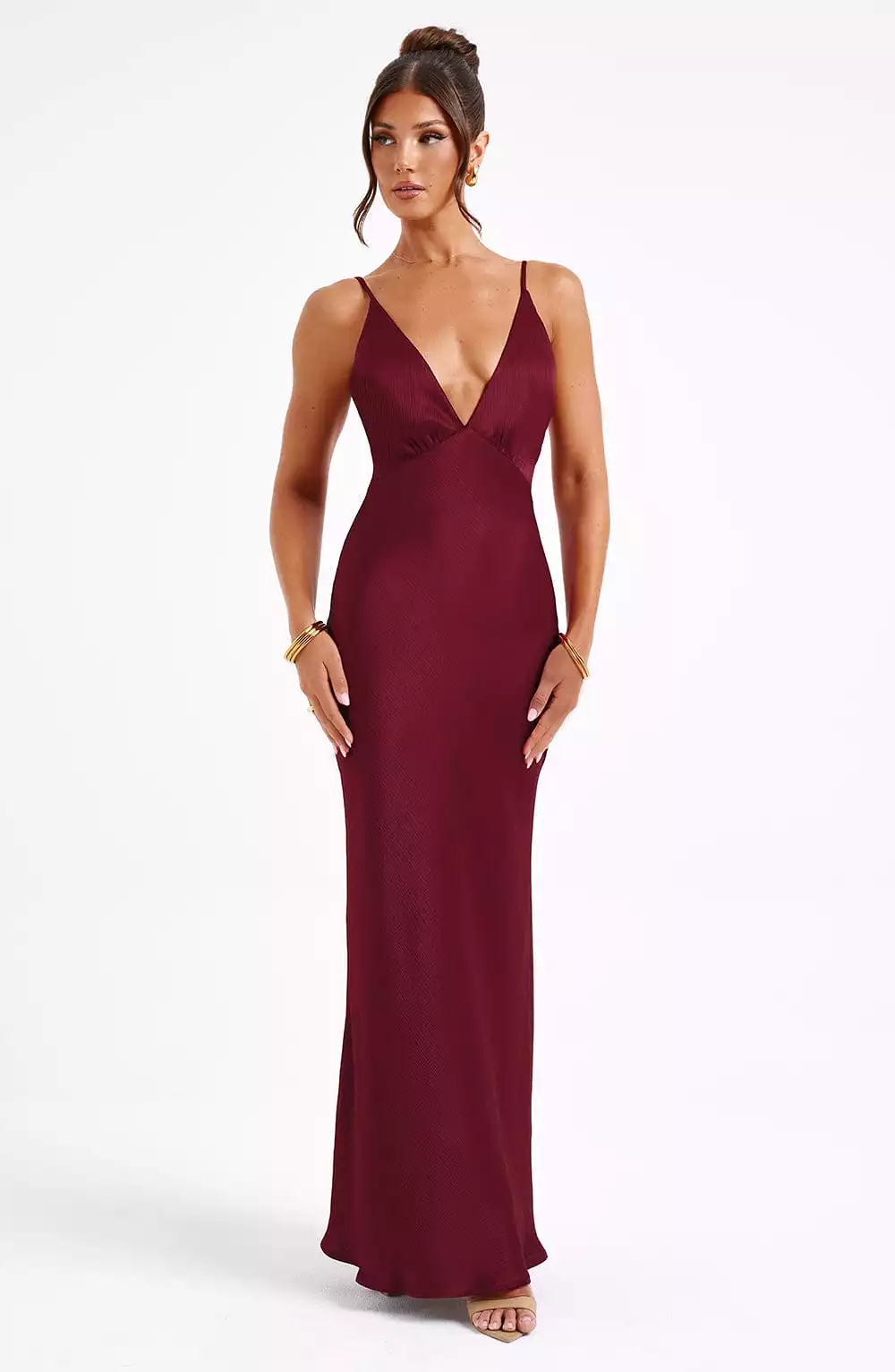 Anja Maxi Dress - Burgundy - Shop Now