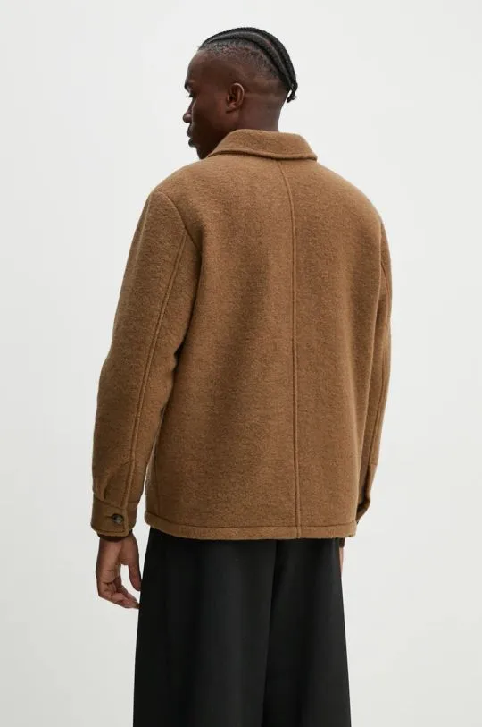 A.P.C. brown patch wool jacket veste emile