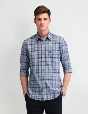 Arrow Sport Grid Tattersall Checks Cotton Shirt - Arrow Grid Checked Cotton Shirt