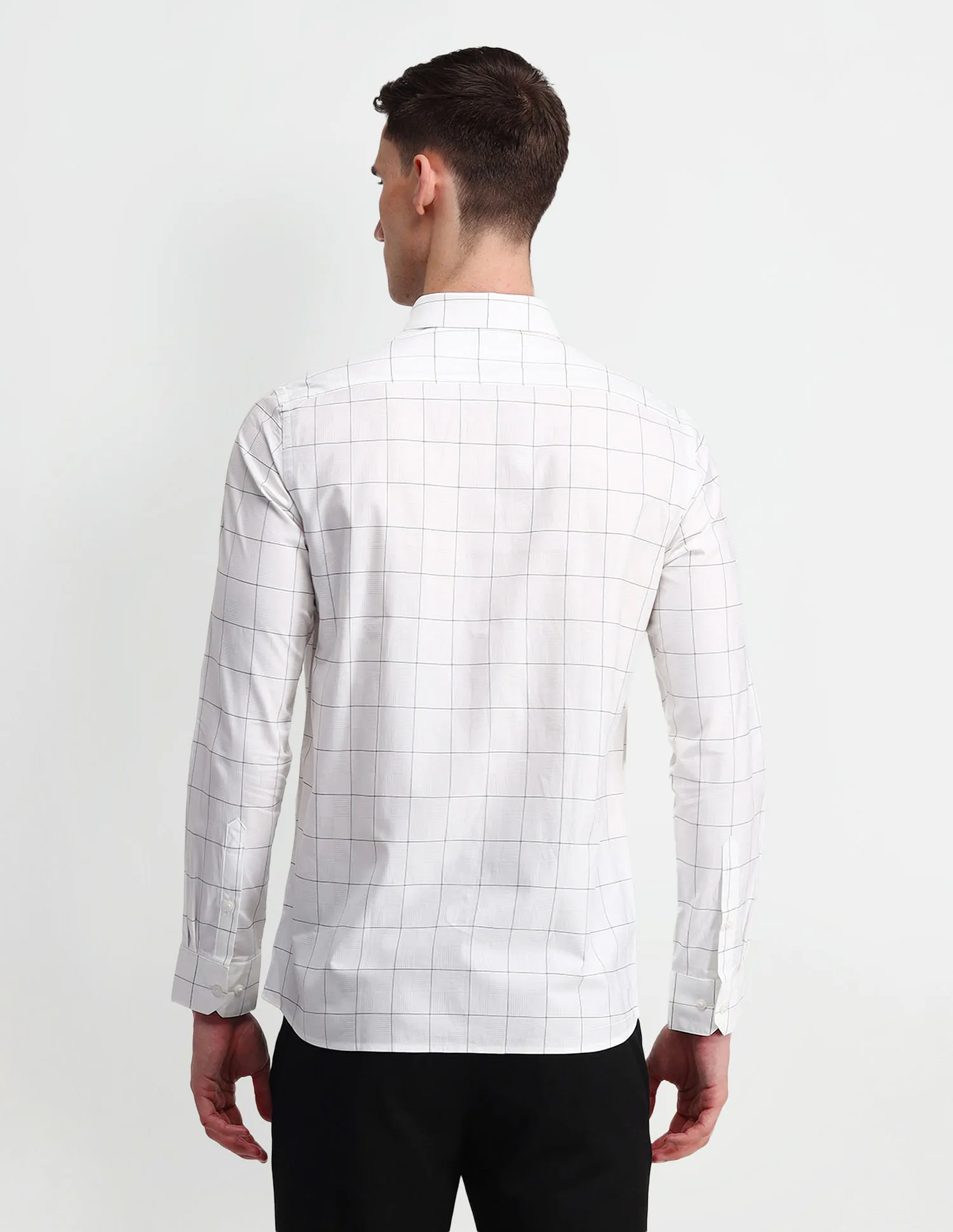 Arrow Slim Fit Shirt: Windowpane Checks Manhattan Style