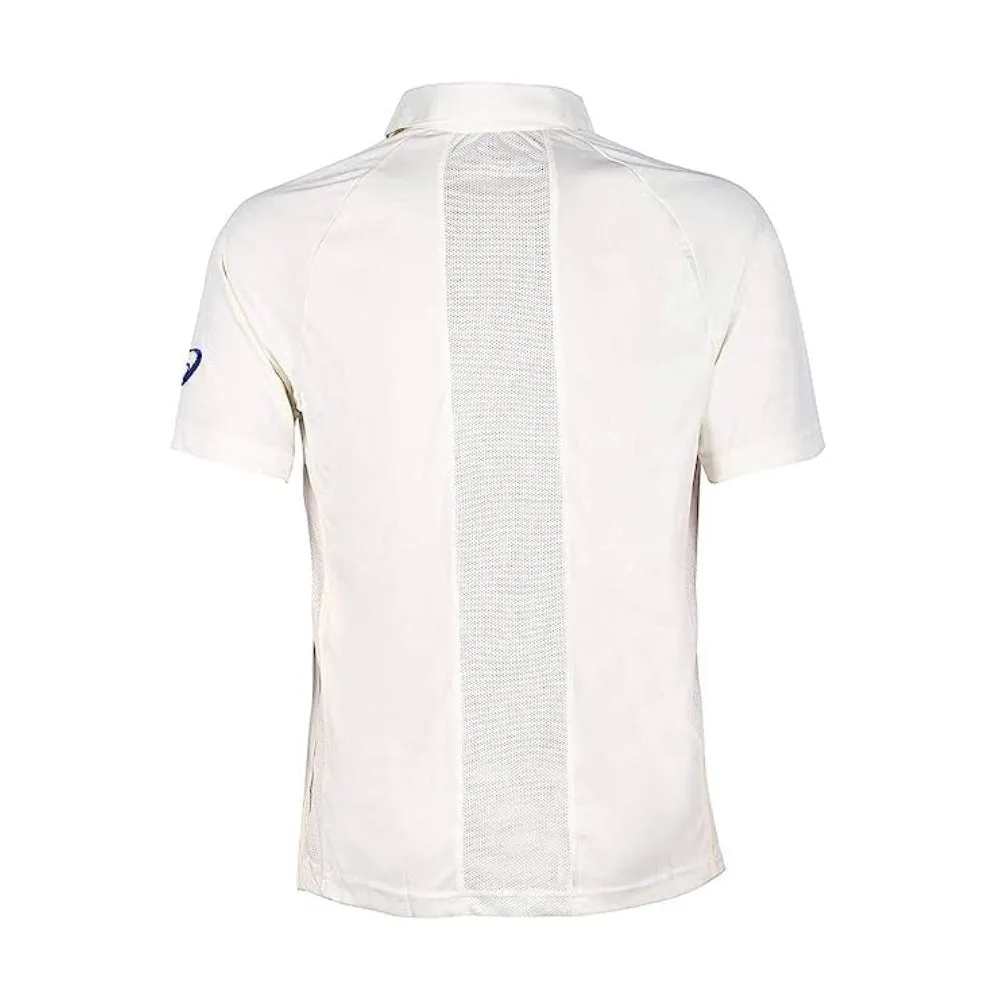 ASICS Men's Cricket Polo 2 T-Shirt - Cream White