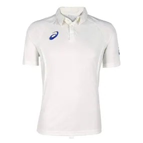 ASICS Men's Cricket Polo 2 T-Shirt - Cream White