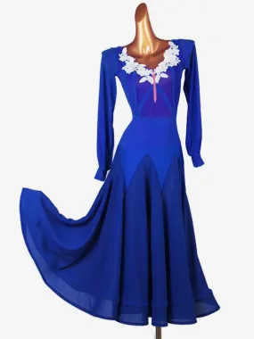 Ballroom Dance Royal Blue Lycra Spandex Women's Dress Costume - Cost