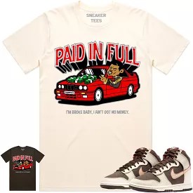 Baroque Brown Dunk shirt matching - RED PAID.