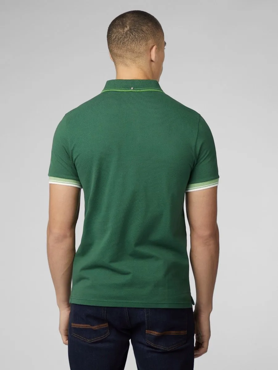 Ben Sherman Green Casual Polo Shirt with Short Sleeves