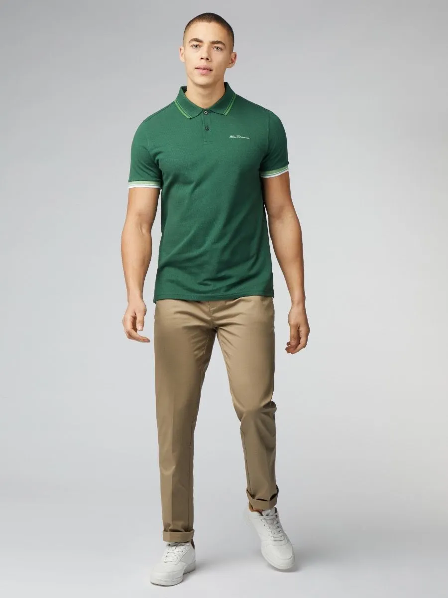 Ben Sherman Green Casual Polo Shirt with Short Sleeves