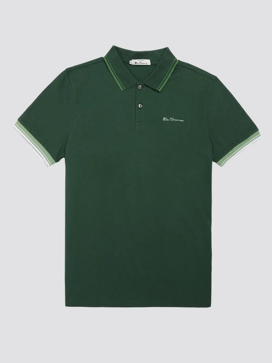 Ben Sherman Green Casual Polo Shirt with Short Sleeves