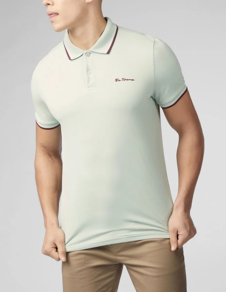 Ben Sherman Mint Casual Polo Shirt with Short Sleeves