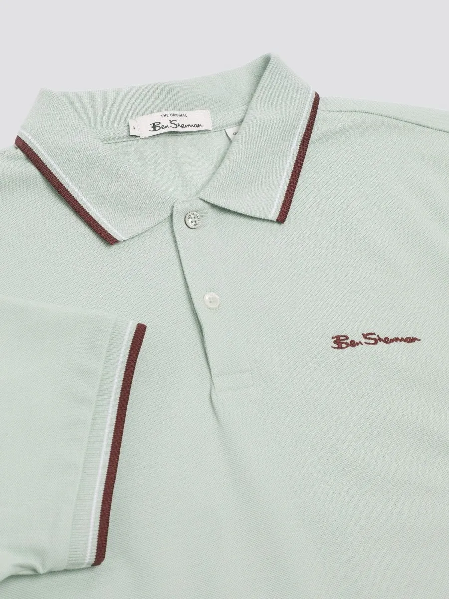 Ben Sherman Mint Casual Polo Shirt with Short Sleeves