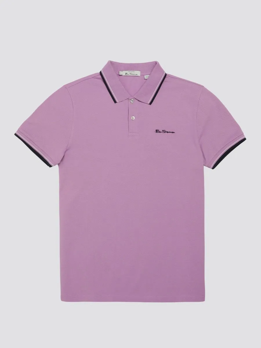 Ben Sherman Violet Casual Polo Shirt with Short Sleeves