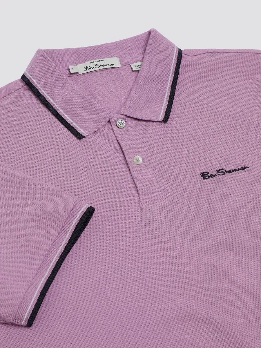 Ben Sherman Violet Casual Polo Shirt with Short Sleeves