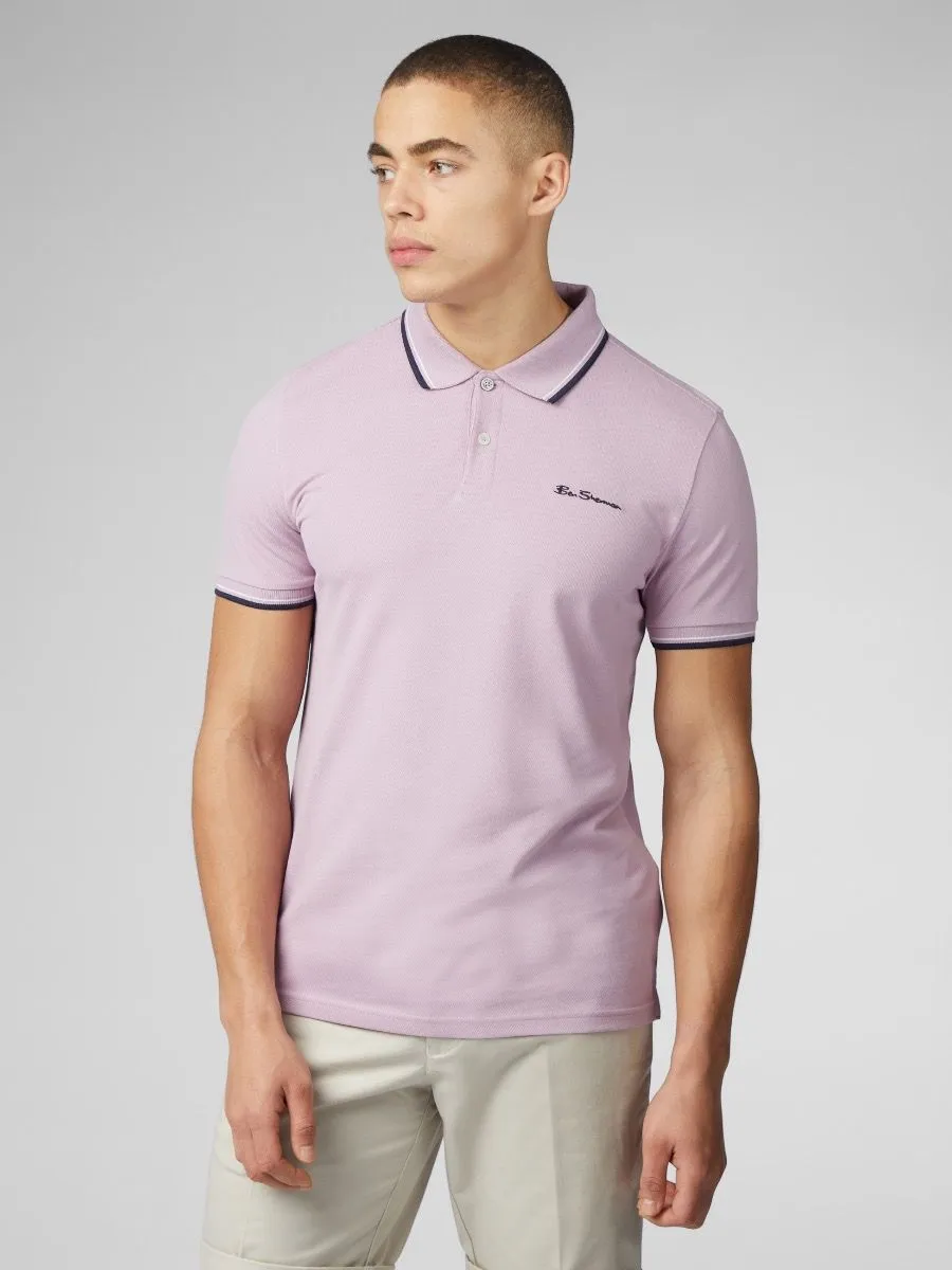 Ben Sherman Violet Casual Polo Shirt with Short Sleeves