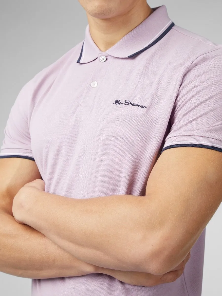 Ben Sherman Violet Casual Polo Shirt with Short Sleeves