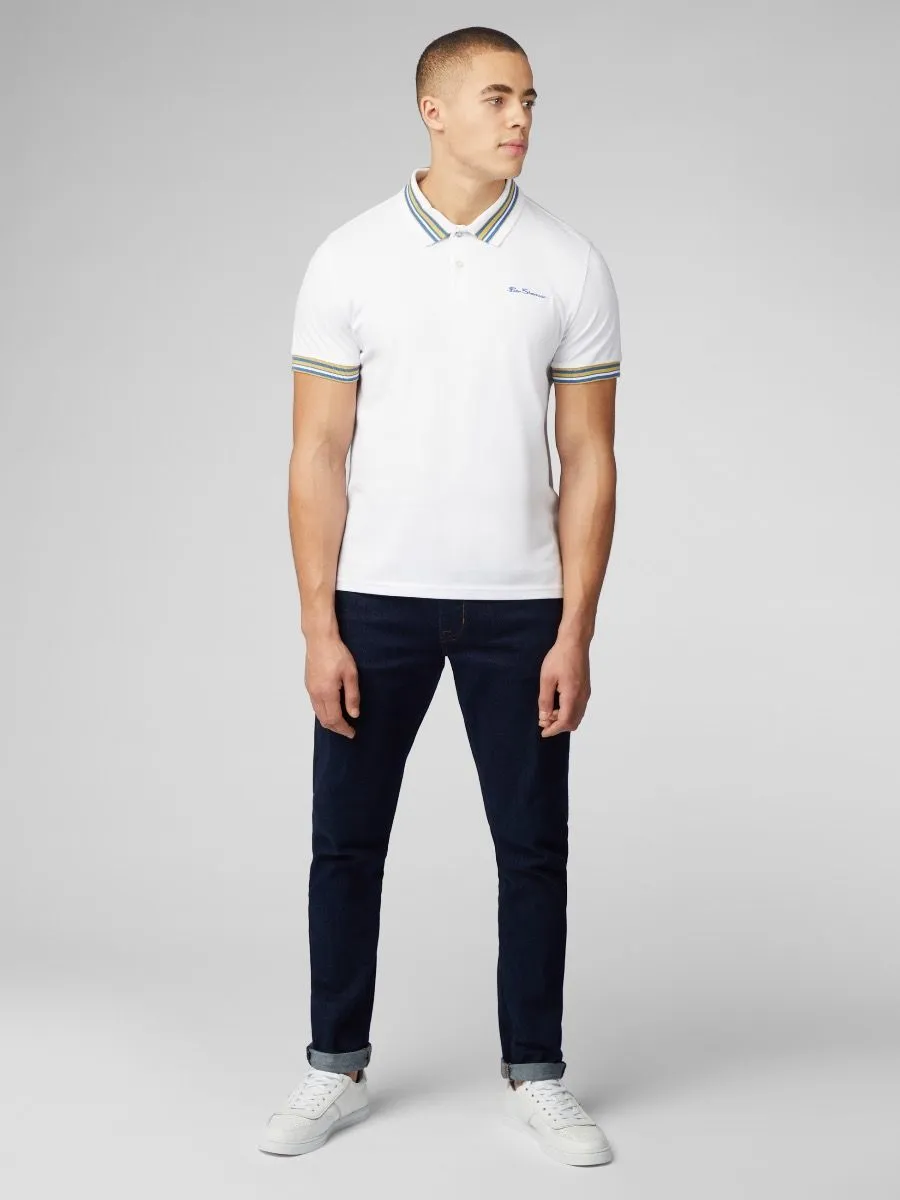 Ben Sherman House Collar Short Sleeve Polo Shirt in White