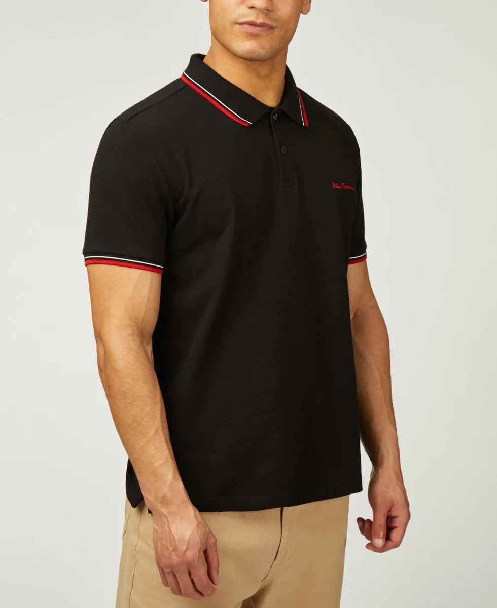 Ben Sherman Black Signature Pique Polo Shirt