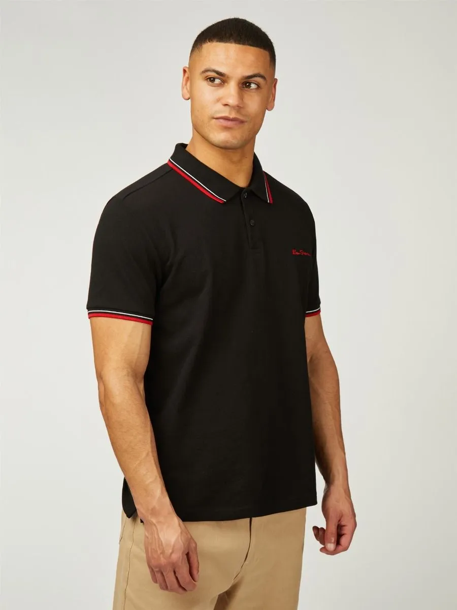 Ben Sherman Black Signature Pique Polo Shirt