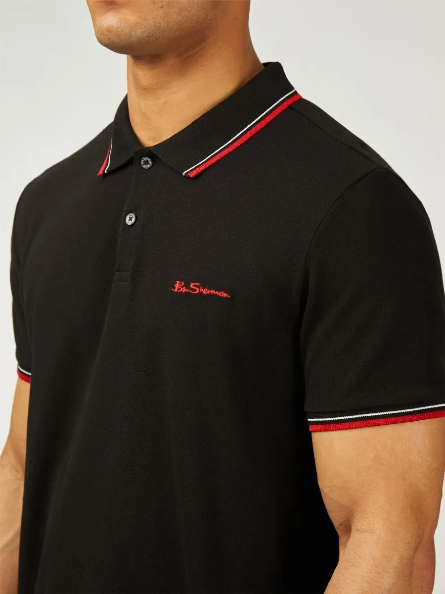 Ben Sherman Black Signature Pique Polo Shirt