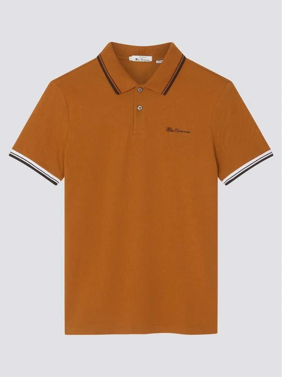 Orange Ben Sherman Pique Signature Polo Shirt