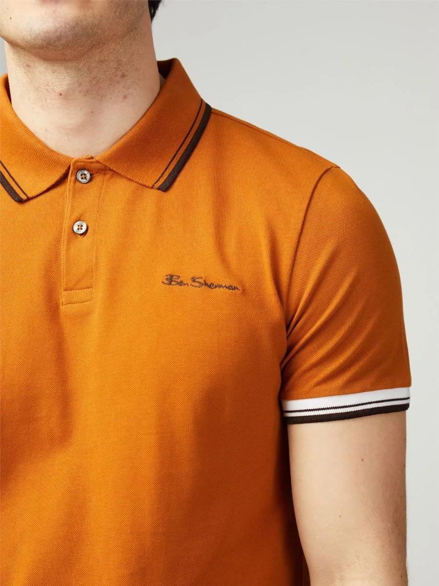 Orange Ben Sherman Pique Signature Polo Shirt