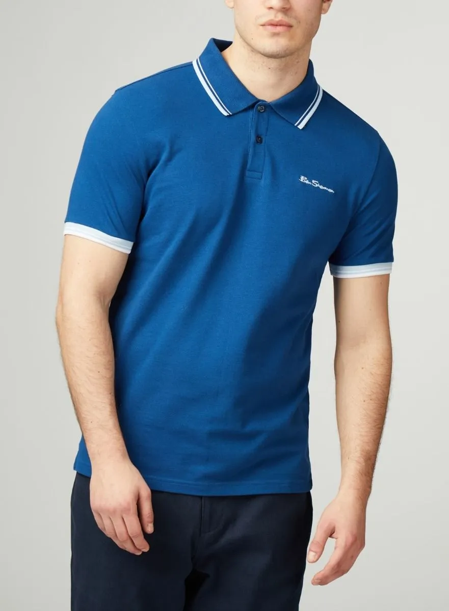 Royal Blue Ben Sherman Pique Signature Polo Shirt