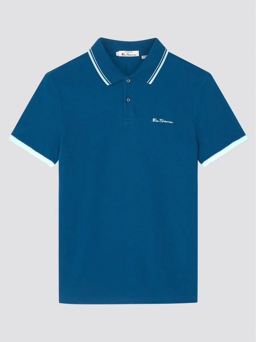 Royal Blue Ben Sherman Pique Signature Polo Shirt