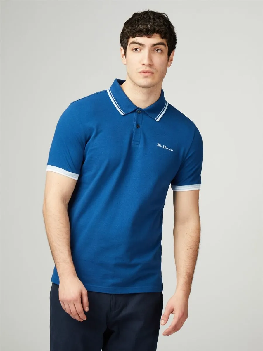 Royal Blue Ben Sherman Pique Signature Polo Shirt