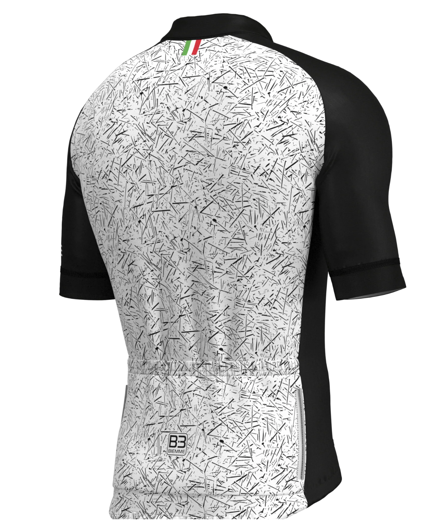 Biemme Sirio SS Cycling Jersey for Men - Black/White - XL Size - Made in Italy