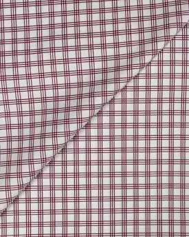 Bishop Maroon White Checks Cotton Shirt.