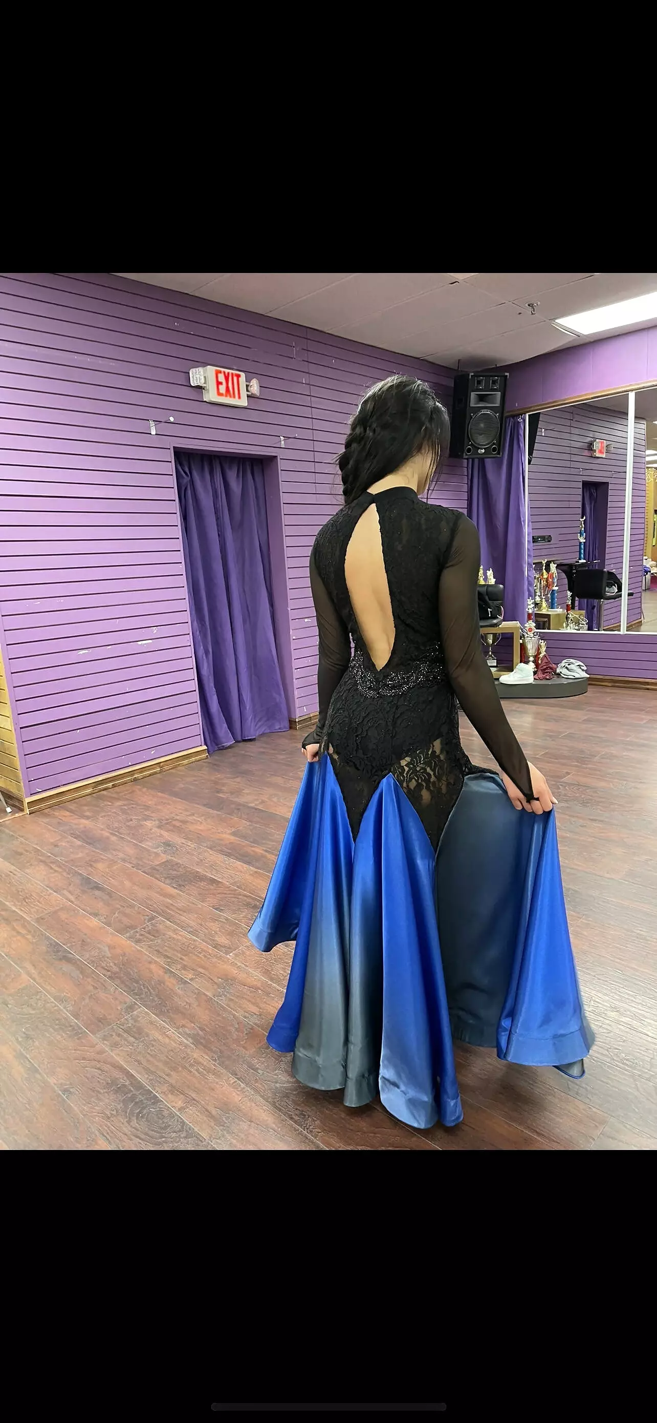 Black and Blue Ballroom Dress